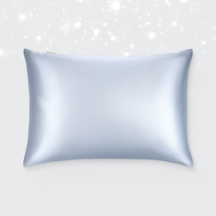 Наволочка 50х70 из натурального шёлка, цвет серебристо-голубой